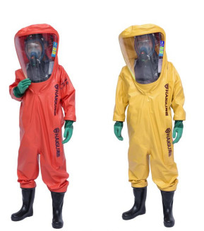 Πλήρως εσωκλειόμενη κατηγορία 3 κοστουμιών PPE Hazmat βαριά χημική προστασία